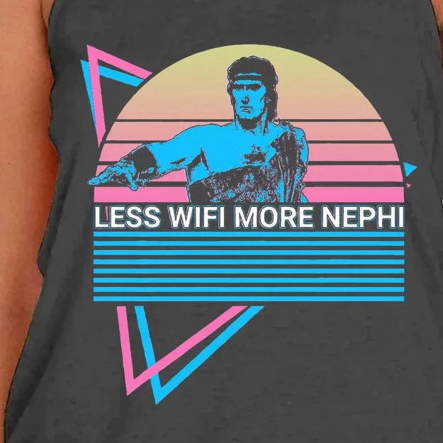 Mormon Lds Missionary Less Wifi More Nephi Women's Knotted Racerback Tank