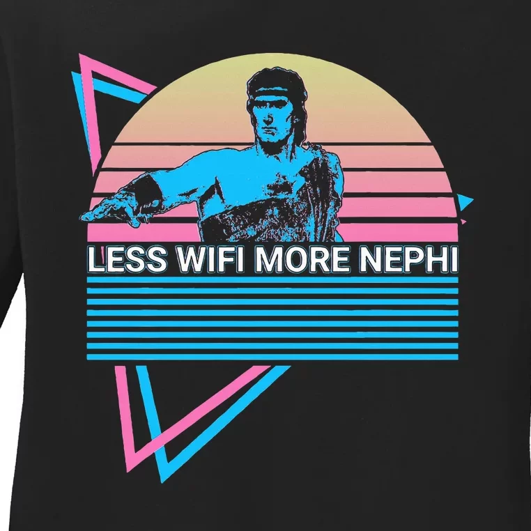 Mormon Lds Missionary Less Wifi More Nephi Ladies Long Sleeve Shirt