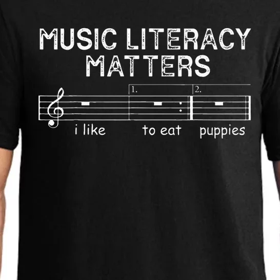 Music Literacy Matters I Like To Eat Puppies Pajama Set