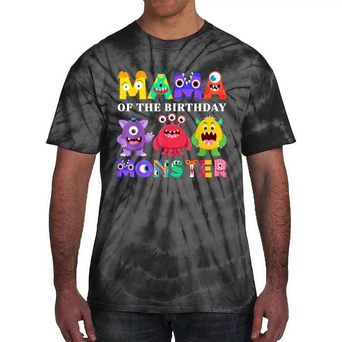 Mama Little Monster 1st Birthday Party Family Monster Tie-Dye T-Shirt