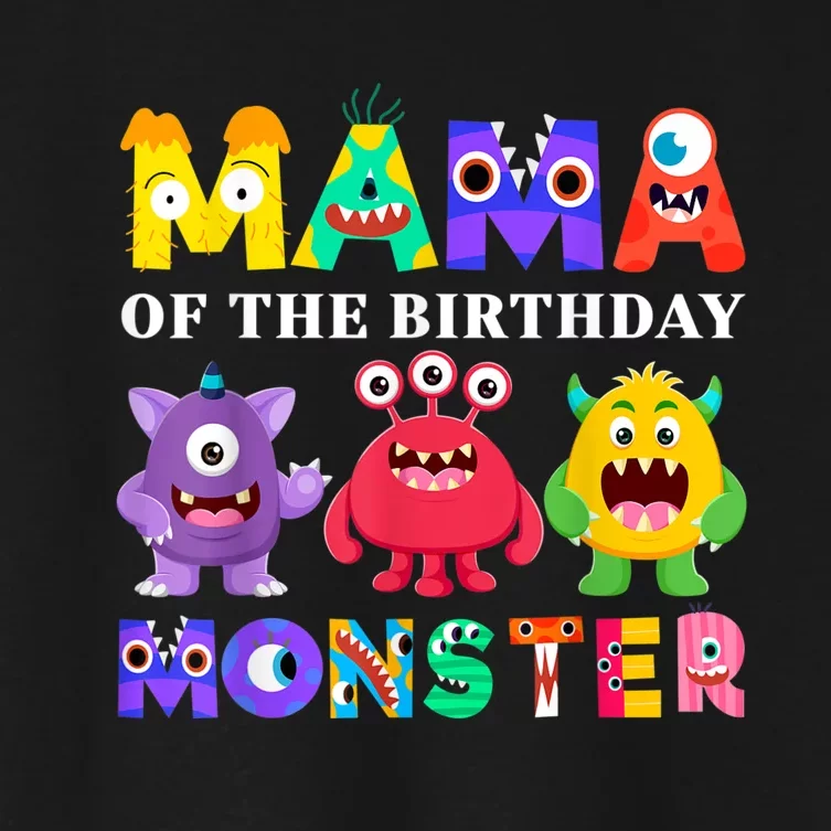 Mama Little Monster 1st Birthday Party Family Monster Women's Crop Top Tee