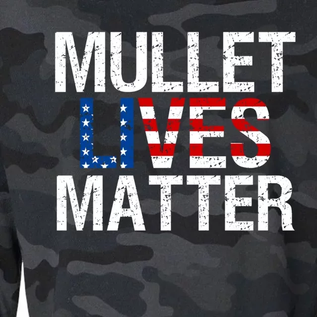 Mullet Lives Matter Gift Funny Hairstyle Gift Meaningful Gift Cropped Pullover Crew