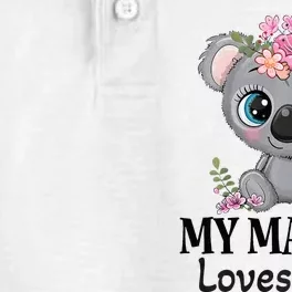 Mamaw Loves Me Grandchild Koala Dry Zone Grid Performance Polo