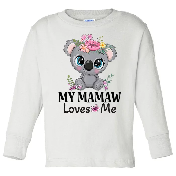 Mamaw Loves Me Grandchild Koala Toddler Long Sleeve Shirt