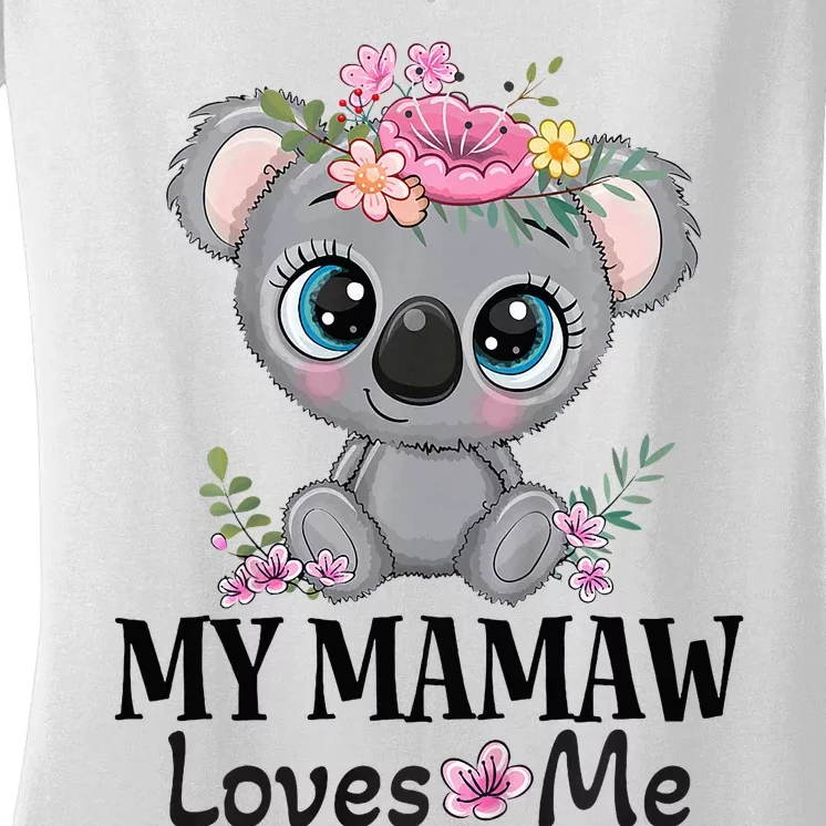 Mamaw Loves Me Grandchild Koala Women's V-Neck T-Shirt