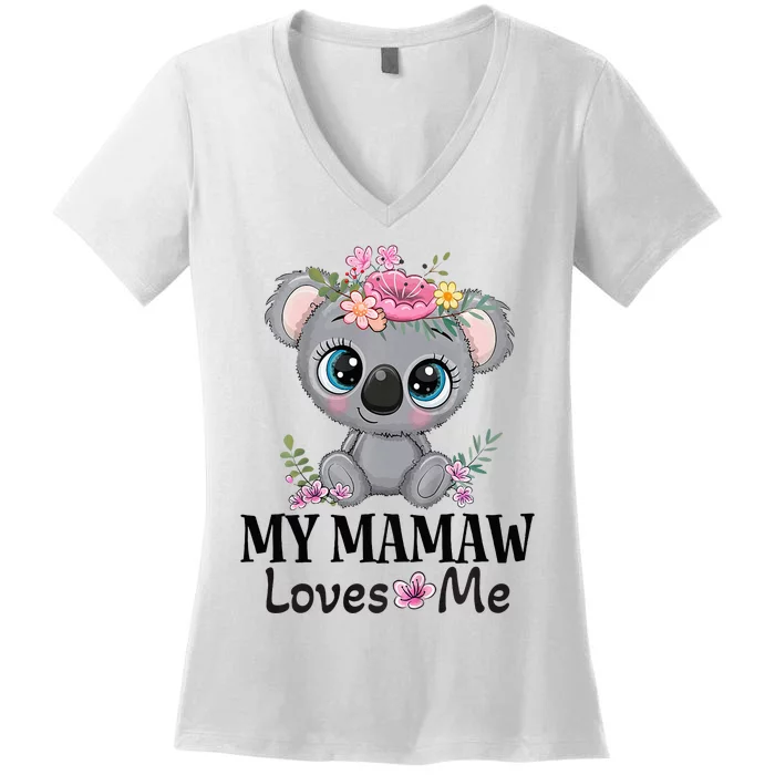 Mamaw Loves Me Grandchild Koala Women's V-Neck T-Shirt