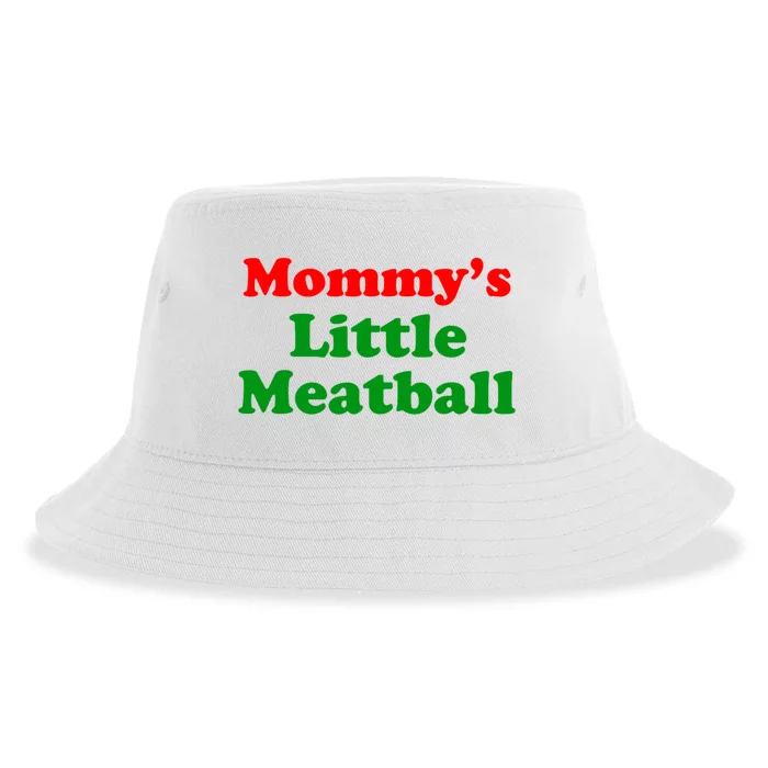 Mommys Little Meatball Funny Italian Joke Sustainable Bucket Hat