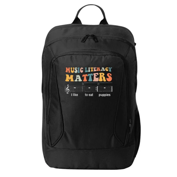 Music Literacy Matters I Like To Eat Puppies City Backpack