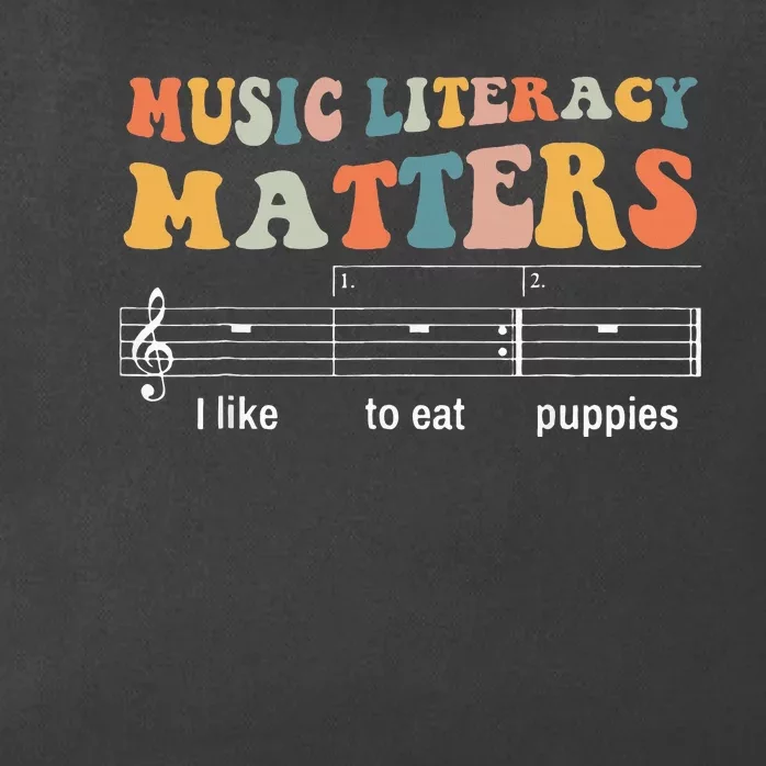 Music Literacy Matters I Like To Eat Puppies Zip Tote Bag