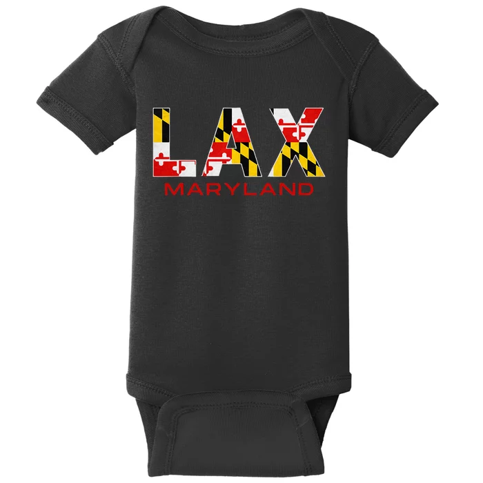 Maryland Lacrosse Maryland Flag For Lax Players Baby Bodysuit