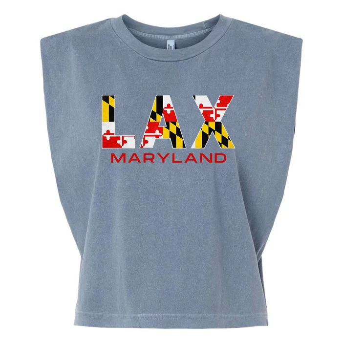 Maryland Lacrosse Maryland Flag For Lax Players Garment-Dyed Women's Muscle Tee