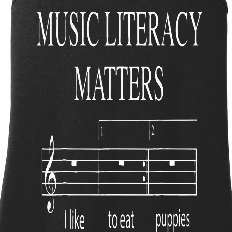 Music Literacy Matters Funny Joke Read Repeat Music Teachers Ladies Essential Tank