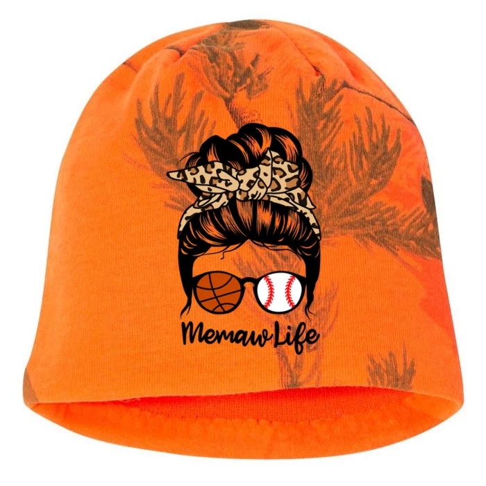 Memaw Life Messy Bun Hair Funny Baseball Basketball Memaw Cute Gift Kati - Camo Knit Beanie