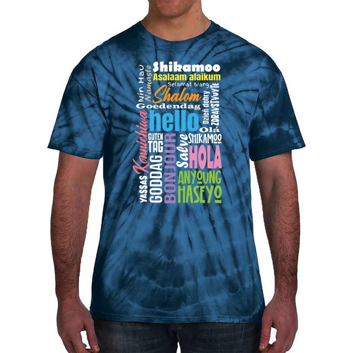 Multiple Language Multilingual Linguist Linguistics Polyglot Tie-Dye T-Shirt