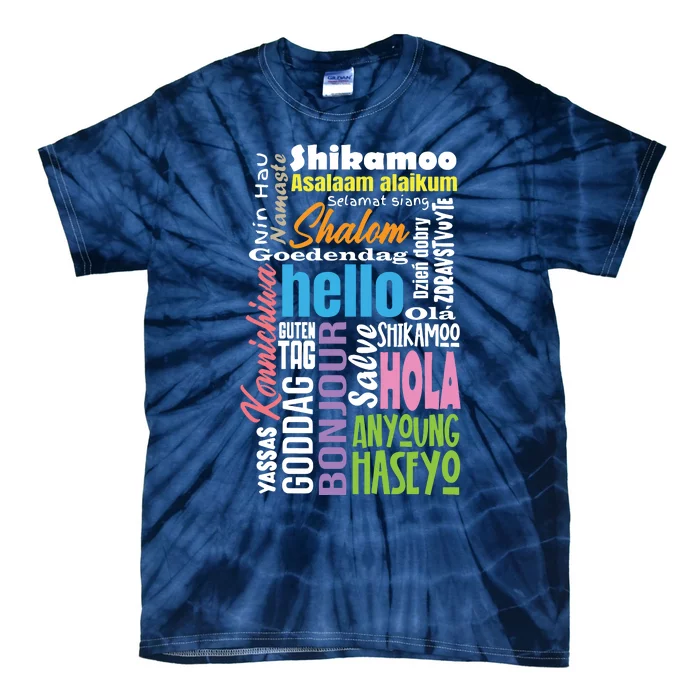 Multiple Language Multilingual Linguist Linguistics Polyglot Tie-Dye T-Shirt