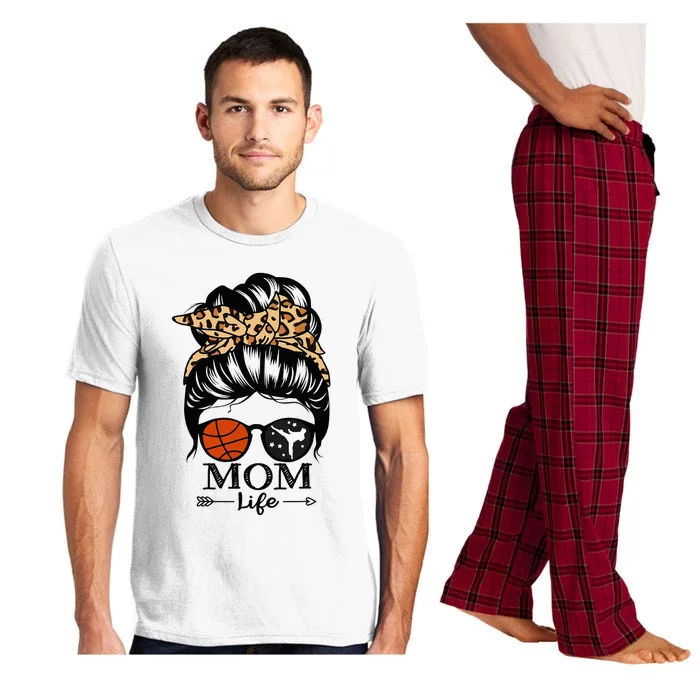 Mom Life Messy Bun Hair Funny Basketball Karate Mom Pajama Set