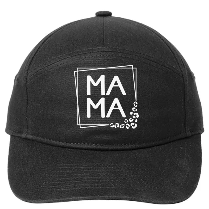 Mama , Leopard Mom Mother's Day 7-Panel Snapback Hat