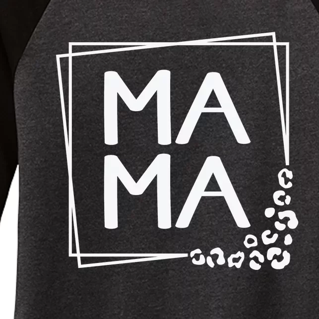 Mama , Leopard Mom Mother's Day Women's Tri-Blend 3/4-Sleeve Raglan Shirt