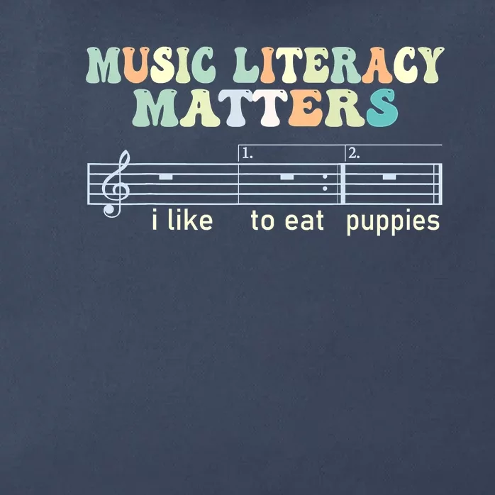 Music Literacy Matters I Like To Eat Puppies Zip Tote Bag