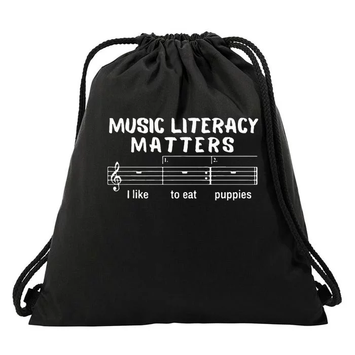 Music Literacy Matters Drawstring Bag