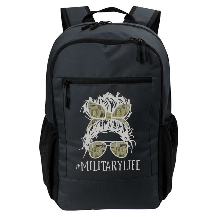 Military Life Messy Bun Wife Daily Commute Backpack