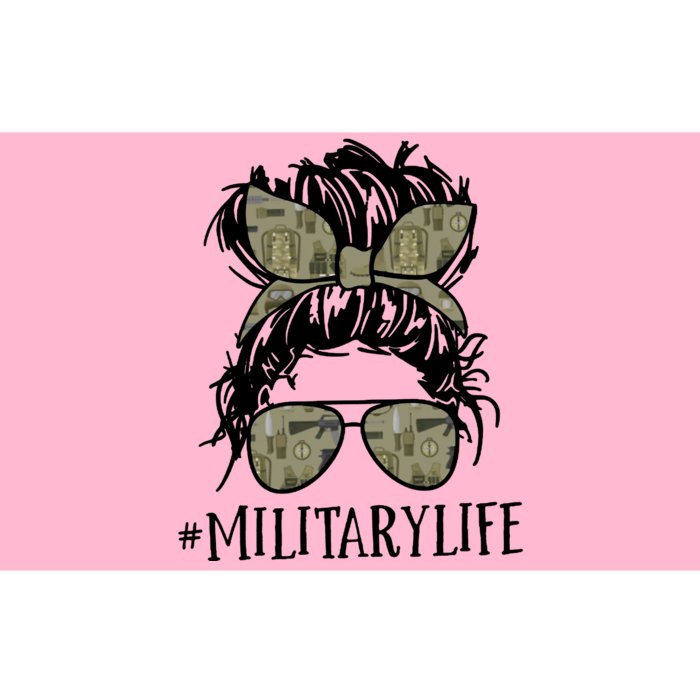 Military Life Messy Bun Wife Bumper Sticker