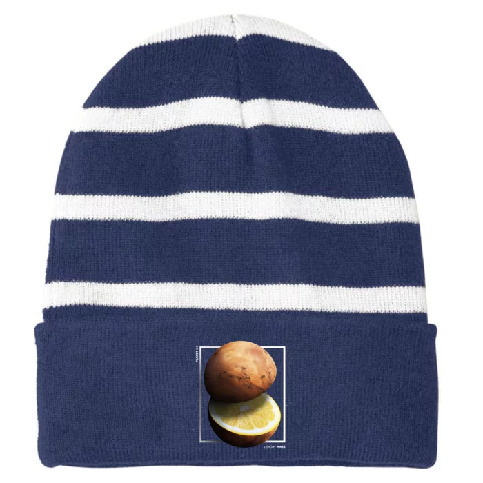 Mars Lemon Striped Beanie with Solid Band