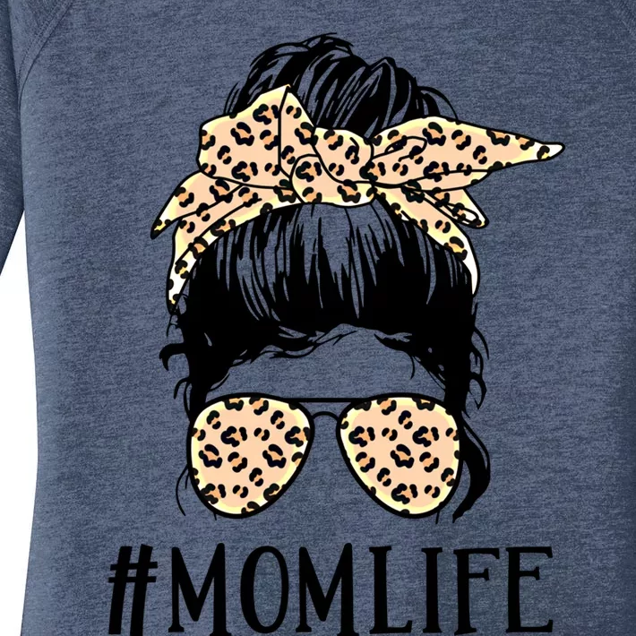 Mom Life Messy Bun Hair Glasses Meaningful Gift Women's Perfect Tri Tunic Long Sleeve Shirt