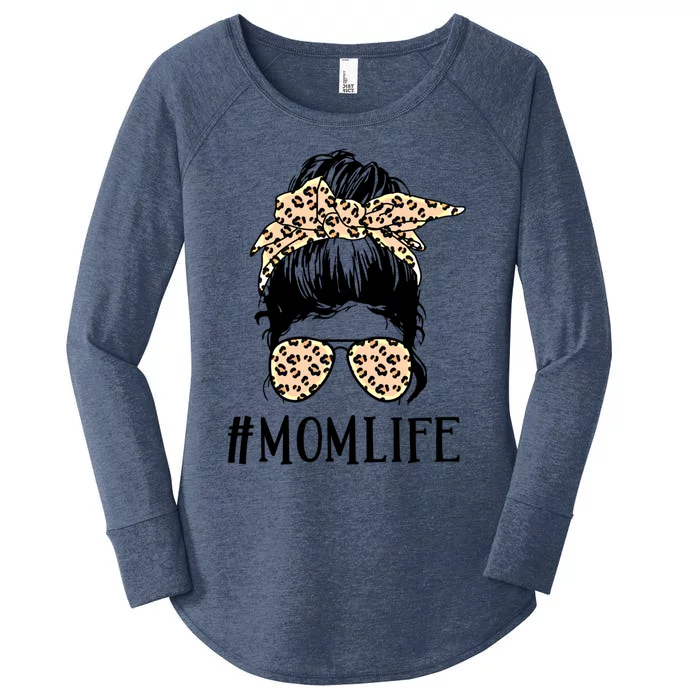 Mom Life Messy Bun Hair Glasses Meaningful Gift Women's Perfect Tri Tunic Long Sleeve Shirt