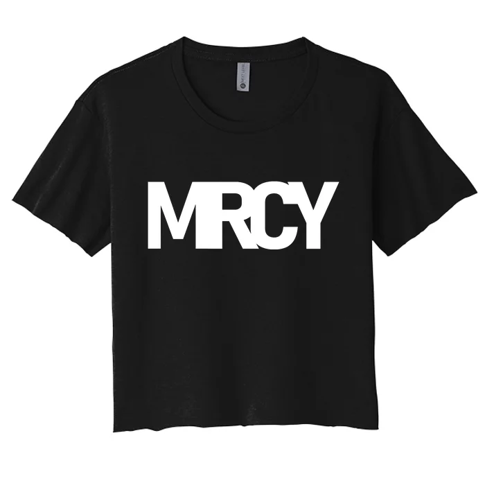 MRCY Logo Mercy Christian Slogan Women's Crop Top Tee