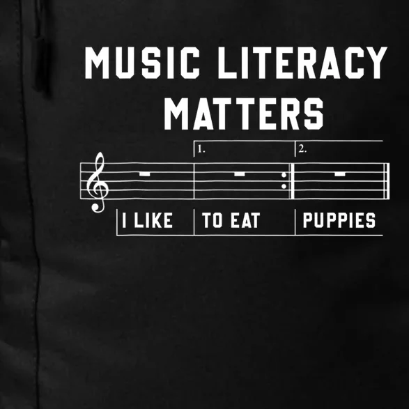 Music Literacy Matters I Like To Eat Puppies Daily Commute Backpack