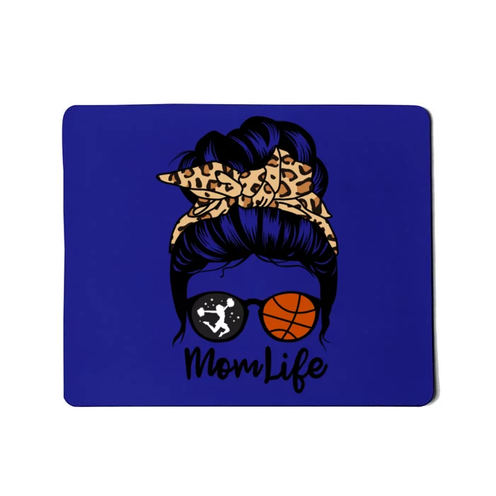 Mom Life Messy Bun Hair Funny Basketball Cheer Mom Gift Mousepad