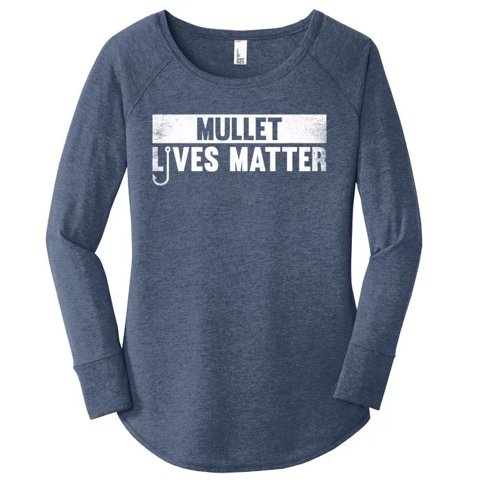 Mullet Lives Matter Funny Fishing Gift Idea Gift Women's Perfect Tri Tunic Long Sleeve Shirt