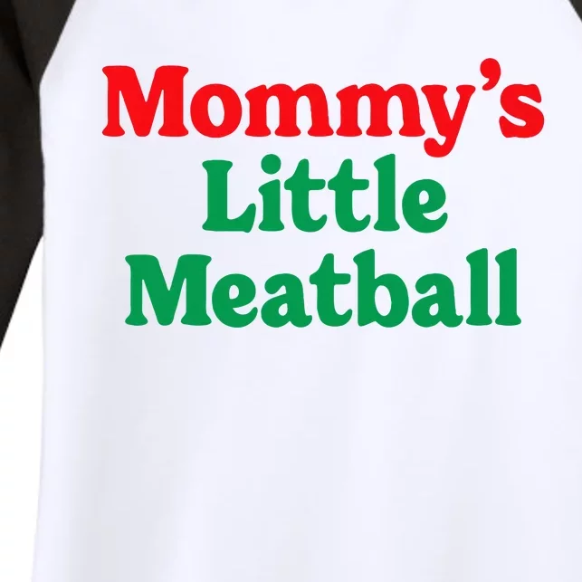 MommyS Little Meatball Funny Italian Im A Little Meatball Women's Tri-Blend 3/4-Sleeve Raglan Shirt