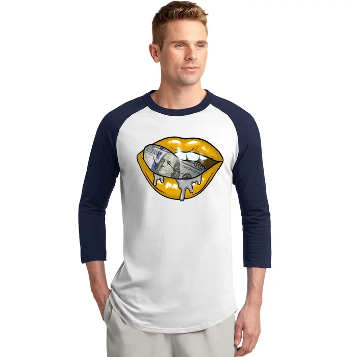 Money Lips Baseball Sleeve Shirt