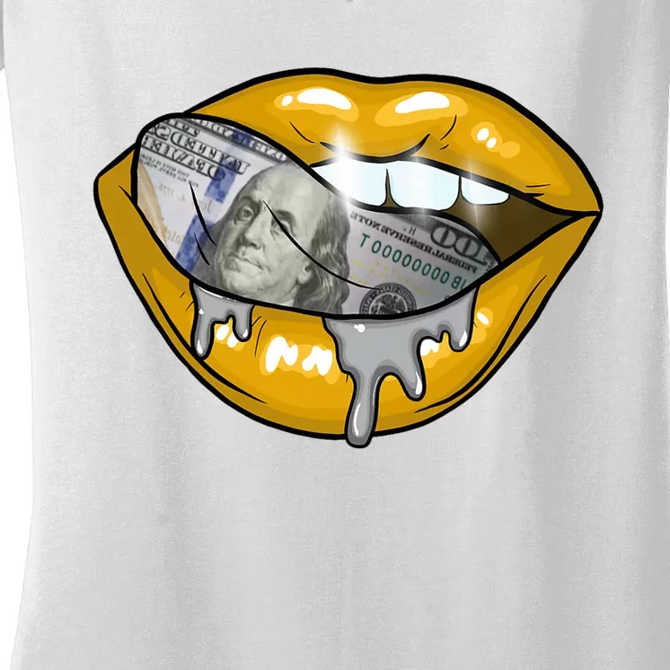 Money Lips Women's V-Neck T-Shirt