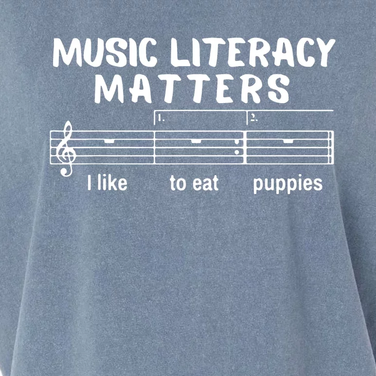 Music Literacy Matters Funny Garment-Dyed Women's Muscle Tee