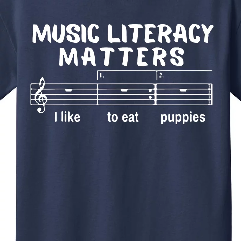 Music Literacy Matters Funny Kids T-Shirt