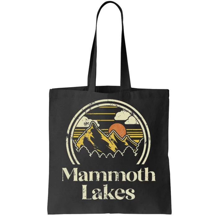 Mammoth Lakes Mountains California Hiking Camp Retro Tote Bag