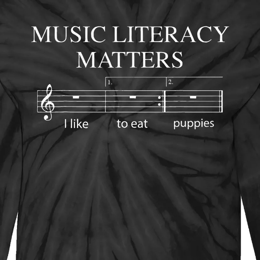 Music Literacy Matters Funny Joke Read Repeat Music Teachers Tie-Dye Long Sleeve Shirt