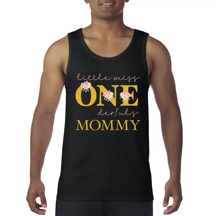 Mommy Little Miss Onederful Birthday Party 1 Year Old Tank Top