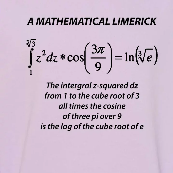 Mathematical Limerick Math Geek Nerd Gift Meaningful Gift Garment-Dyed Sweatshirt