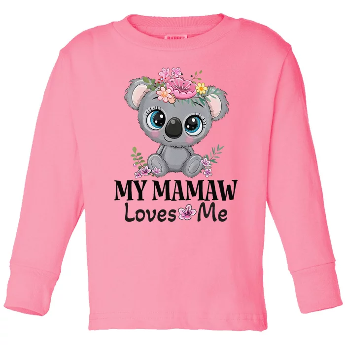 Mamaw Loves Me Grandchild Koala Toddler Long Sleeve Shirt