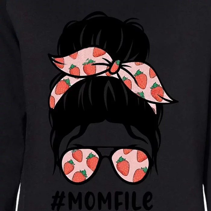 Mom Life Messy Bun Strawberry Lover Fruitarian Mother's Day Cute Gift Womens California Wash Sweatshirt