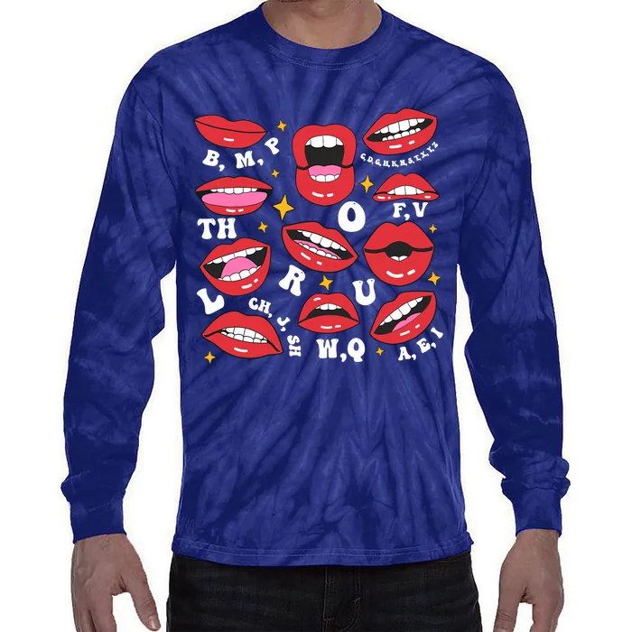 Mouth Lips Tie-Dye Long Sleeve Shirt