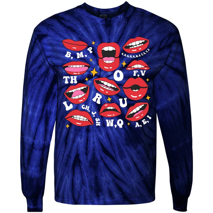 Mouth Lips Tie-Dye Long Sleeve Shirt