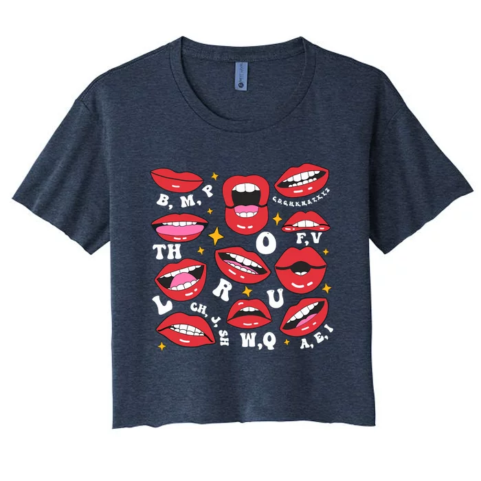 Mouth Lips Women's Crop Top Tee