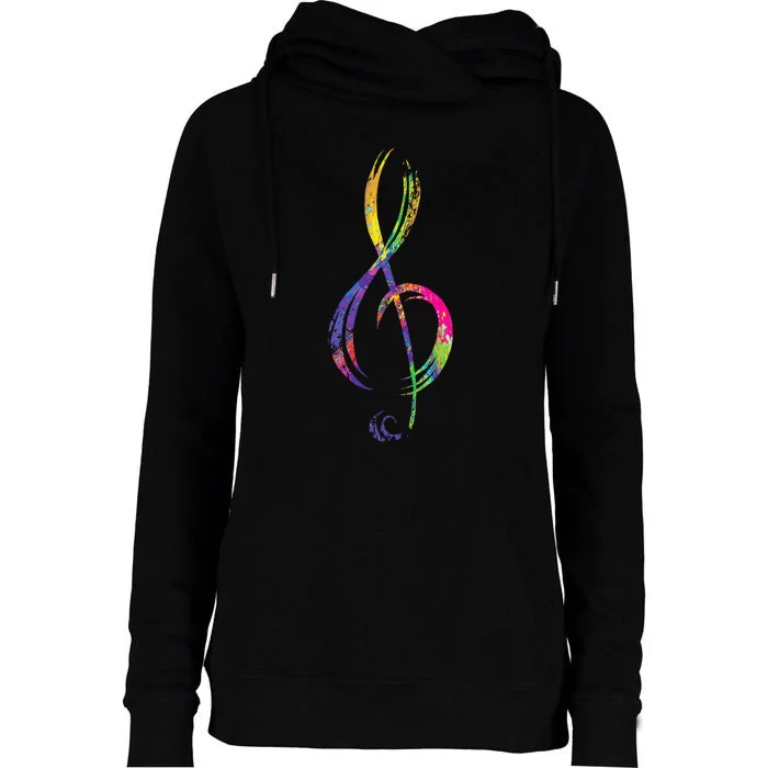 Musican Lover Musical Notes Just Music Womens Funnel Neck Pullover Hood