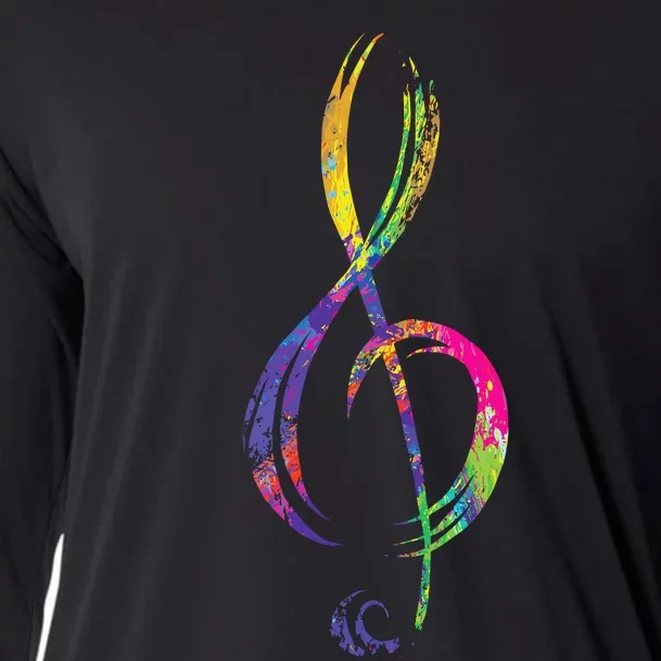 Musican Lover Musical Notes Just Music Cooling Performance Long Sleeve Crew