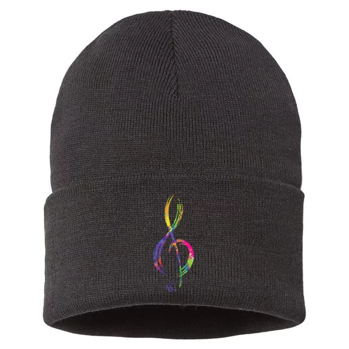 Musican Lover Musical Notes Just Music Sustainable Knit Beanie